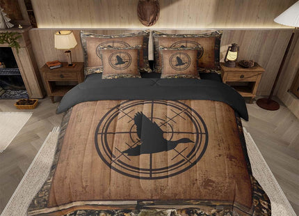 Feelyou Mallard Duck Comforter Set with Sheets 7 Piece King Size Camo Duck Bedding Set for Kids Boys Girls Cabin Farmhouse Bed in a Bag Wild Animal Room Decor Nature Wildlife Leaves