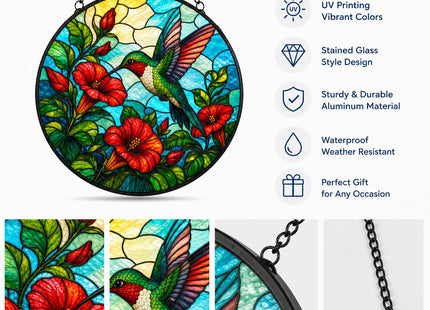 Hummingbird Stained Glass Sun Catcher Window Hanging