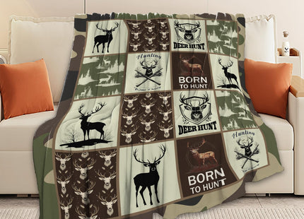 Deer Hunting Blanket Hunt Deer Throw Blanket Gifts for Girls Women Kids Boys Adults Men Super Soft Cozy Plush Fluffy Fuzzy Fleece Blanket Home Decor 40''X50''