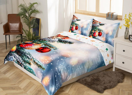 Merry Christmas Theme Bedding Set Boys Girls Santa Claus Deer Comforter Cover Kids Teens Christmas Trees Winter Xmas Theme Duvet Cover New Year Presents Home Bedroom Decor Bedding Collection, Twin
