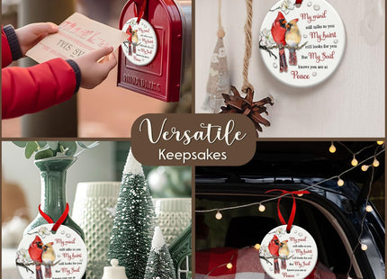 SOL VIBES Cardinal Memorial Ornament, Christmas Ceramic Ornaments