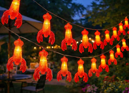Baquler 2 Pcs 10ft 20 LED Lobster Decorations and Lobsters with Beer String Lights, Crawfish Boil Party Supplies Seafood Boil Party Decors for Summer Camping Mardi Gras Birthday Patio (Lobster)