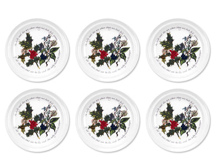 Portmeirion The Holly & The Ivy Salad Plates, Set of 6 - Festive Tableware
