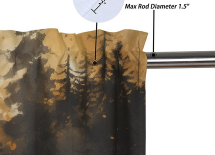 Dabuniu Rustic Cabin Blackout Window Curtain Valance Cute Bear Forest Country Farmhouse Wildlife Hunting Rod Pocket Window Valance for Living Room Bathroom Bedroom Kitchen 54 by 18 in, 1 Panel