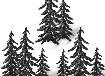Hotop 8 Pieces Pine Tree Metal Wall Decor Set Landscape Art Sculpture Rustic for Christmas Outdoor Home Farmhouse Cabin (Black)