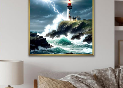 Wave Diamond Art Kit for Adult Beach and Lighthouse Diamond Painting Kit | 5D Round Drill Diamond Painting for Beginners DIY Rhinestone 5D Diamond dots (Gemstone Craft) Home Wall Decor Gift 12x12 inch
