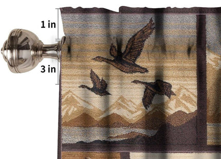 JanJCurt Rustic Farmhouse Valance, Vintage Country Style Natural Scenery Lake House Rustic Cabin Fishing Blackout Short Window Treatment for Kitchen Bedroom Living Room, 54x18inch