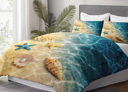 WeCozy Twin Comforter Set, 2 Pieces Beach Ocean Bedding, All Season