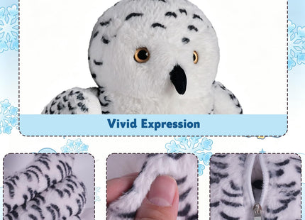 5 PCS Snowy Owl Stuffed Animal Set, 12'' Mommy Owl Plush Toy with 4 Babies
