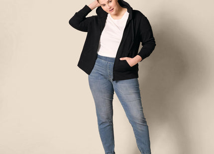 Amazon Essentials Women's Midweight Fleece Full-Zip Hoodie with Drawstring (Available in Plus Size), Black, X-Large