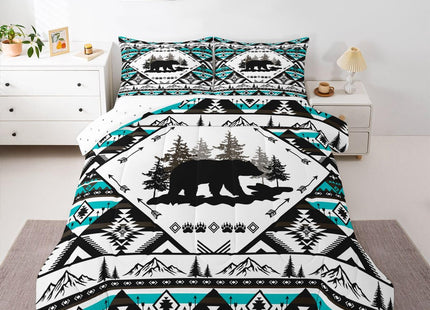 Feelyou Bear Kids Comforter Set Queen Size Cabin Bear Animals Bedding Set