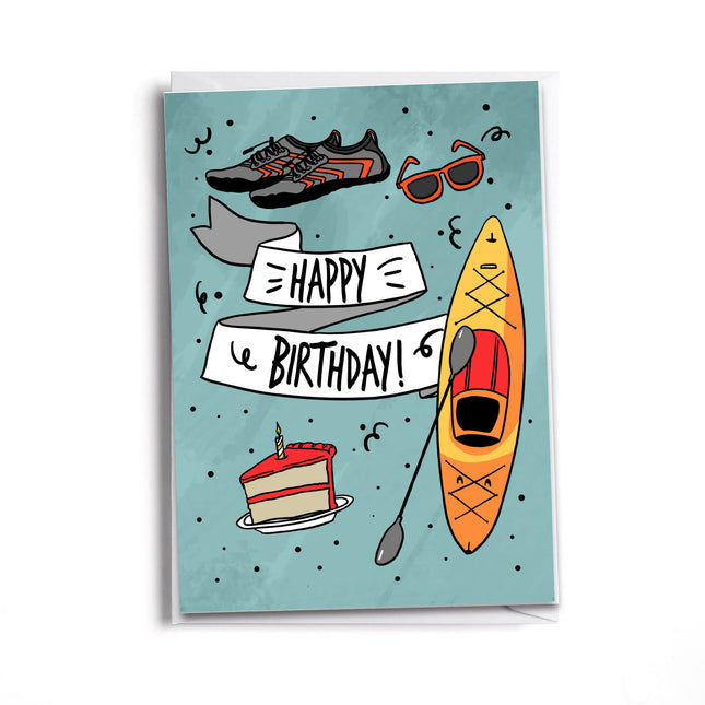 Sole Inspired Happy Birthday Adventure Lover | Kayak and Lake Lover Card | Water and Lake Life Card