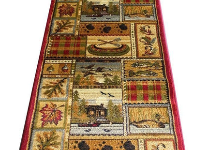 CR Wildlife Nature Cabin Lodge Scene Duck Boat Fish Area Rug (2 Feet 2 Inch X 7 Feet 2 Inch Runner)