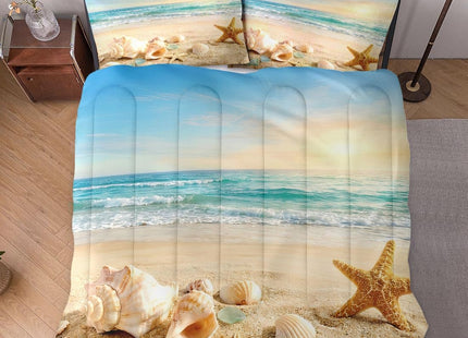 WeCozy Full Comforter Set, 3 Pieces Coastal Beach Bedding Set