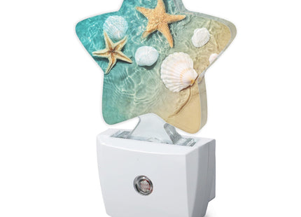 Losthll Starfish Shell Beach Night Light Plug-in Dusk to Dawn Smart Sensor White Led Nightlight for Bedroom Bathroom Kitchen Hallway Stairs Energy Efficient Decor Desk Lamp
