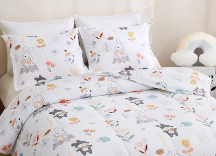 Yibeizi Woodland Animals Comforter Full Kids Forest Bedding Set
