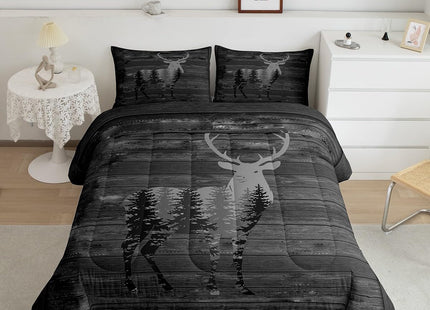 Feelyou Vinatge Bear Comforter Set Kids Deer Hunting Comforter for Boys Teens Rustic Cabin Country Fish Bedding Set Breathable Rabbit Plaid Blue Duvet Set Room Decor Quilt Set King Size