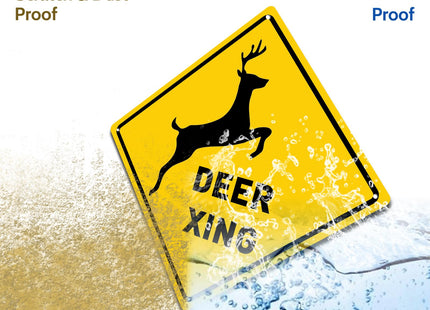 BTHUKO "Deer Xing" Crossing Sign, Animal Deer Crossing Aluminum Metal Sign 12 x 12 Inches