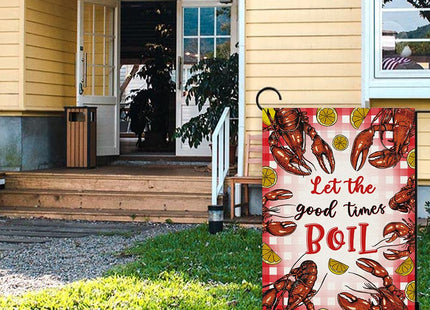 Crawfish Boil Garden Flag 13×18 Inch lobster Seafood Home Party Decor