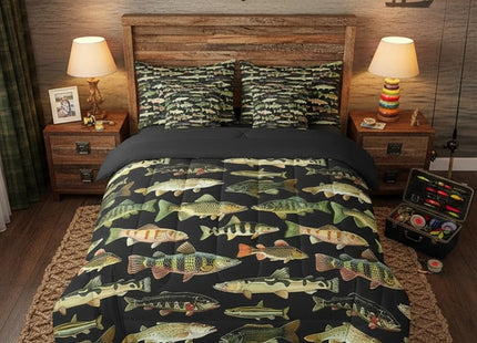 Feelyou Fishing Comforter Set with Sheets 7 Piece Queen Size