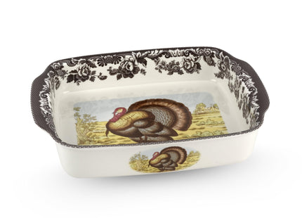 Spode – Woodland – Spode Woodland Handled Lasagna Dish - Brown/White