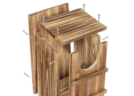 JILVGS Owl Box, Carbonized Pine Screech Owl Nesting Box