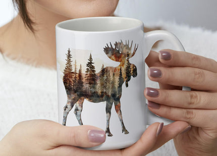 Highland Home Moose Silhouette Large Decorative Ceramic Mug