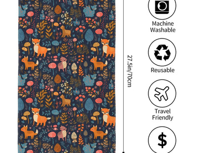 Mount Hour Forest Owl Deer Hedgehog Fox Hand Towels Animal Face Towel Soft Guest Towel Portable Kitchen Tea Dish Towels Washcloths Bathroom Decor Housewarming Gifts 15.7" X 27.5"