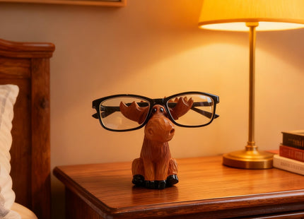 Alaiaiden Moose Decor Family Figurine, Moose Eyeglass Holder Stand