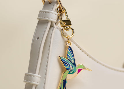 HAPPILY PLANTS Cute Hummingbird Keychain & Bag Charm, Bird Gardening Gifts, Nature Gifts Key Ring Accessories for Women, Bird Charm Jewelry, Hummingbird