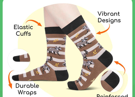 HAPPYPOP Cute Racoon Raccoon Gifts - Funny Raccoon Socks for Women Men