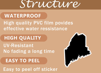 (3PCS) Maine State Map Stickers, US State Stickers - Waterproof Vinyl Decals for Tumblers, Water Bottles, Laptops, Books, Scrapbooks, Great for Maine Lovers 3 x 2.4 Inch