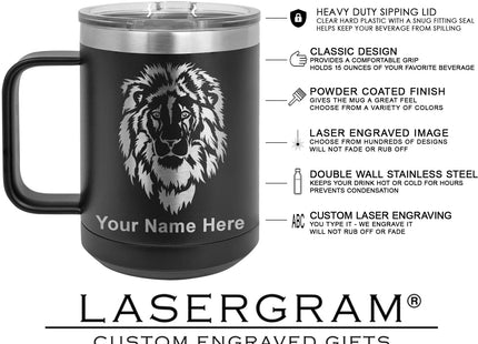 LaserGram 15oz Vacuum Insulated Coffee Mug, Sailboat, Personalized Engraving Included
