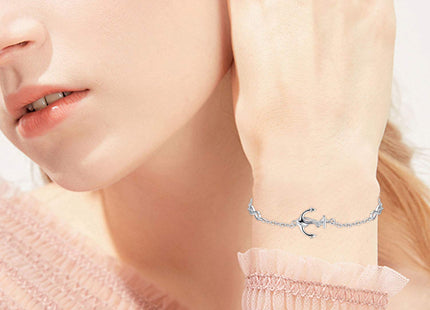 CUOKA MIRACLE 925 Silver Anchor Bracelet for Women Nautical Jewelry Gifts