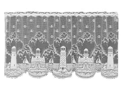 Heritage Lace Lighthouse 60-Inch Wide by 30-Inch Drop Tier, White