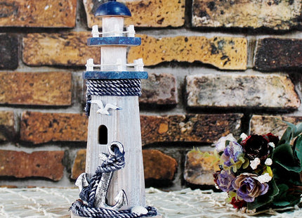 Wood Lighthouse Nautical Decor Tabletop Centerpiece Lighthouse Sculpture
