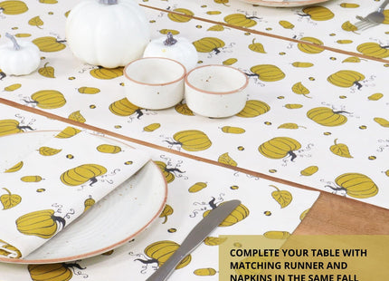 PurpleEssences Fall Pumpkin Placemats 13x19 in Set of 4 - Acorn
