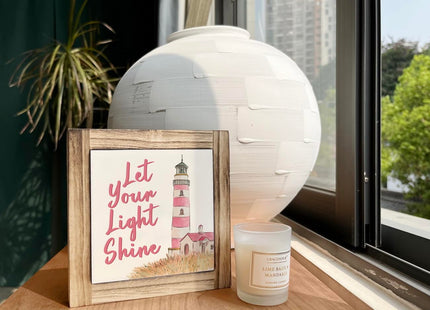 Light House Wood Plaque Sign, Let Your Light Shine, Box Wood Plaques Desk Décor, Lighthouse Sign, Inspirational Wooden Plaque, Decorative Table Art Sign, Elegant Home Decor, Housewarming Gift