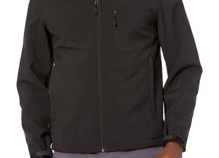 Amazon Essentials Men's Water-Resistant Softshell Jacket, Black, Large