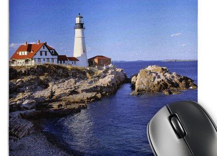 3dRose LLC 8 x 8 x 0.25 Inches Mouse Pad, Maine Portland Head Lighthouse RIC Ergenbright (mp_90758_1)