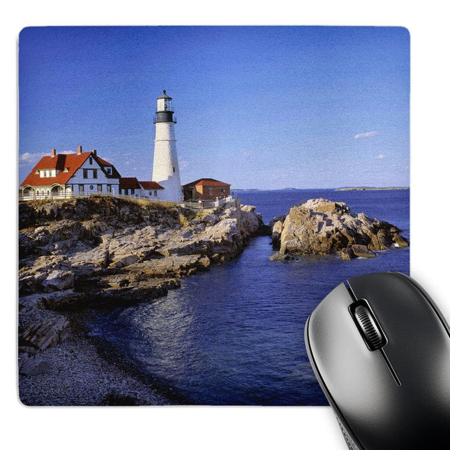 3dRose LLC 8 x 8 x 0.25 Inches Mouse Pad, Maine Portland Head Lighthouse RIC Ergenbright (mp_90758_1)