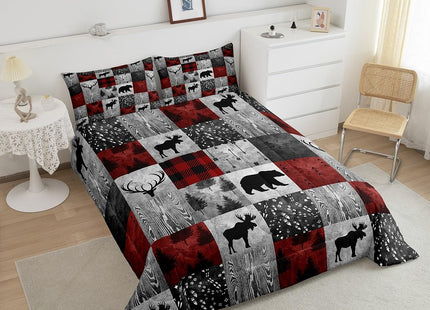 Erosebridal Rustic Deer Bear Comforter,Farmhouse Moose Bedding Twin