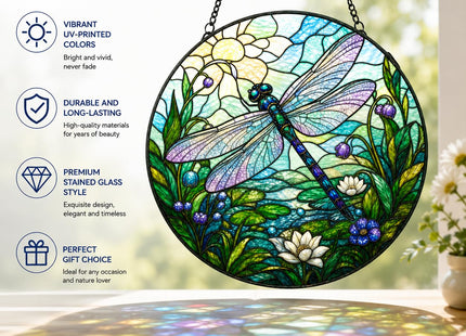 Dragonfly Stained Glass Suncatcher Window Hanging