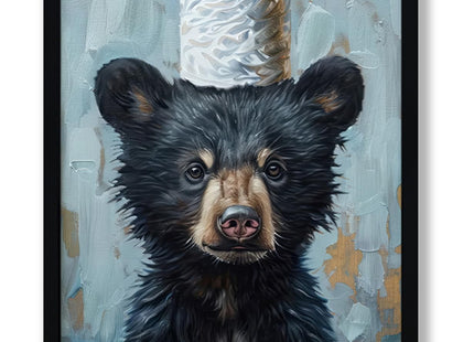 FYLDPSB Black Bear Pictures Cabin Wall Art, Funny Bathroom Wall Decor