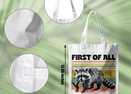CSHVJ Sarcastic Raccoon Tote Bag Funny Raccoon Gifts for Women Beach Bag
