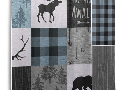 Carwayii Rustic Shower Curtain Lodge Bear Moose Deer Quick Dry Bath Curtain Machine Washable Bathroom Accessories for Home Decor 72x72Inch