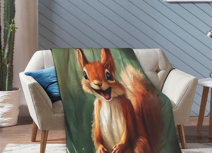 Cute Squirrel Blanket Gifts for Women Kids Squirrel Lovers, Animal Squirrel Themed Throw Blankets, Soft Cozy Lightweight Plush Throws for Living Room Sofa Couch Home Decor 50x60in