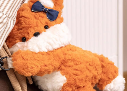 Cute Plush Fox Crossbody Bag, Orange Fluffy Fox Party Bag with Adjustable Strap, Phone, Cosmetic Multi-Way Carrying (Orange-FOX)