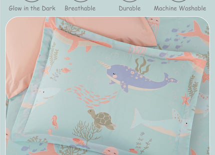 Full Size Comforter Sets for Girls -4 Pieces Ocean Bedding Full Bedding Set