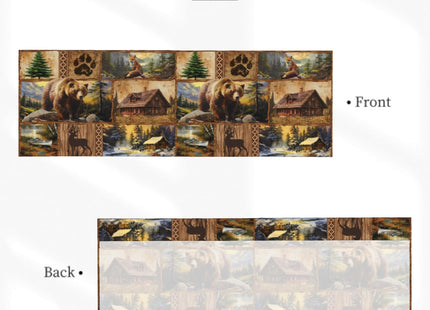 Giwawa Bear Deer Fox Kitchen Curtain Valance Rustic Cabin Lodge Blackout Rod Pocket Decorative Curtain Topper for Living Room Bedroom, 54" x 18"